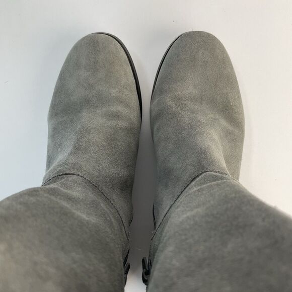 LANDS END | Warm Graphite Suede Leather Flat 9" Shaft Women's Boots Size 9 1/2 D - Picture 5 of 10